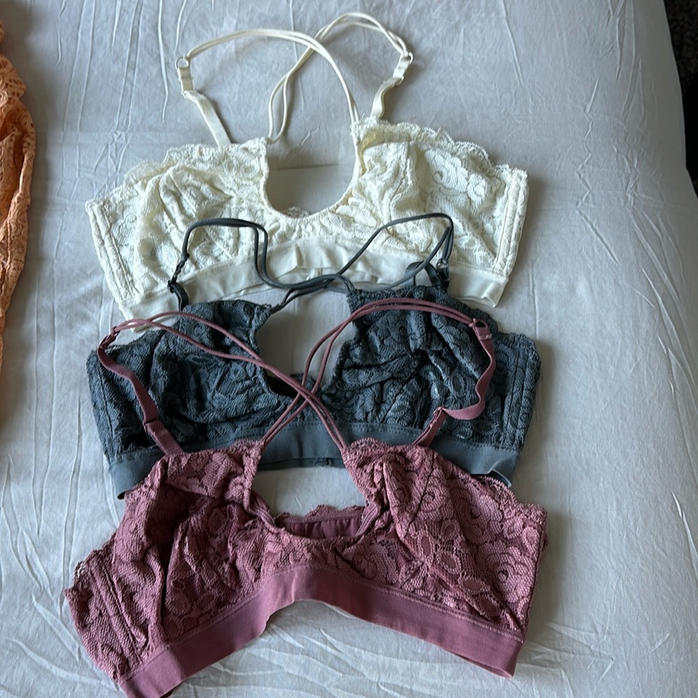 FREE PEOPLE INTIMATELY LACE BANDEAU 3PC SET